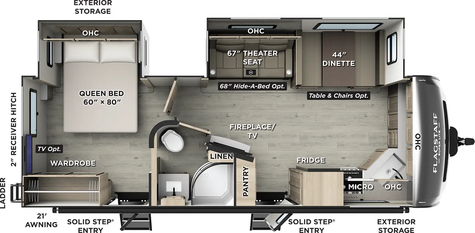 Flagstaff Super Lite Travel Trailers 26FKBS Floorplan